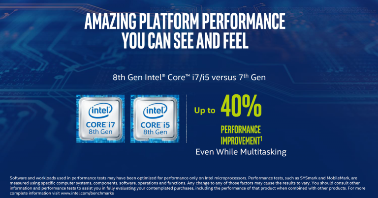 Intel推出第八代Core i7、i5处理器,比前代快40