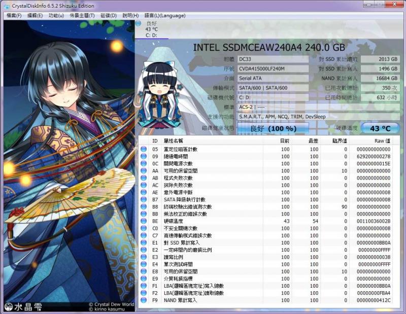 CrystalDiskInfo硬碟健康检查工具,SSD、HDD