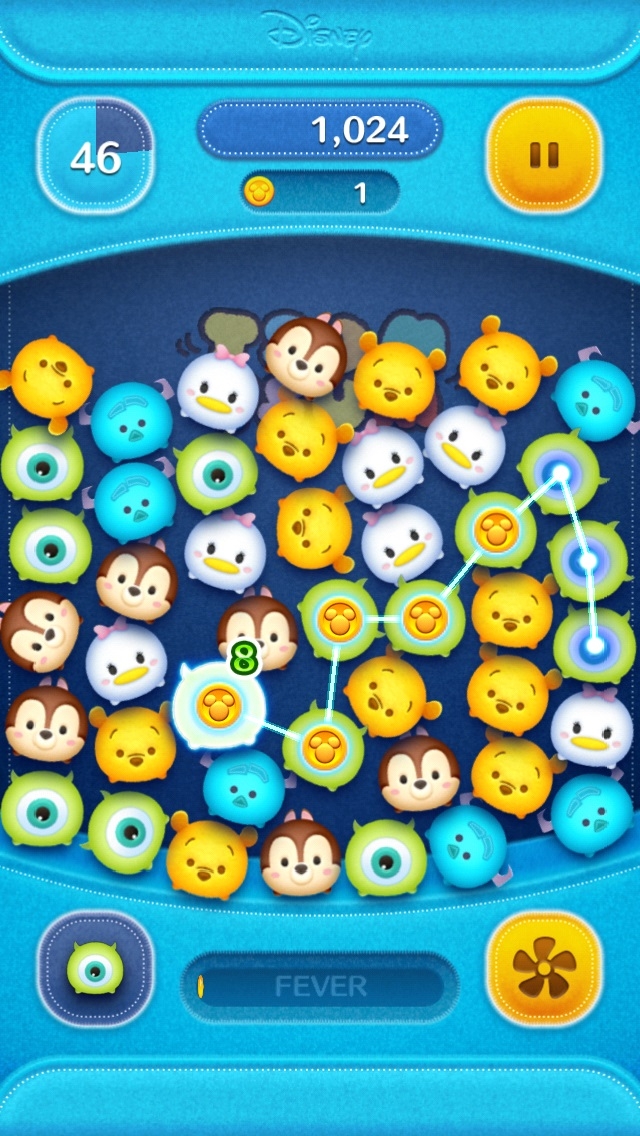 《line:disney tsum tsum》简单好上手,一口气连线消除超过7个以上